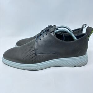 ECCO ST.1 Hybrid Gray Leather Comfort Dress Shoes Men EU43 US 10 Casual Light
